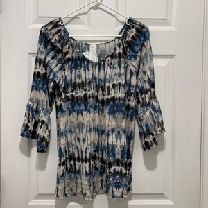 NWT HoneyMe 3/4 Sleeve Tie Dye Blouse